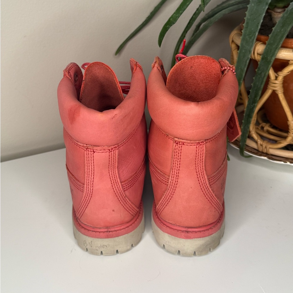Timberland Women’s Premium Waterproof Boots Hiking Pink Leather PrimaLoft Size 9 - Picture 4 of 14